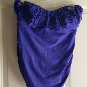 Blue maternity tankini